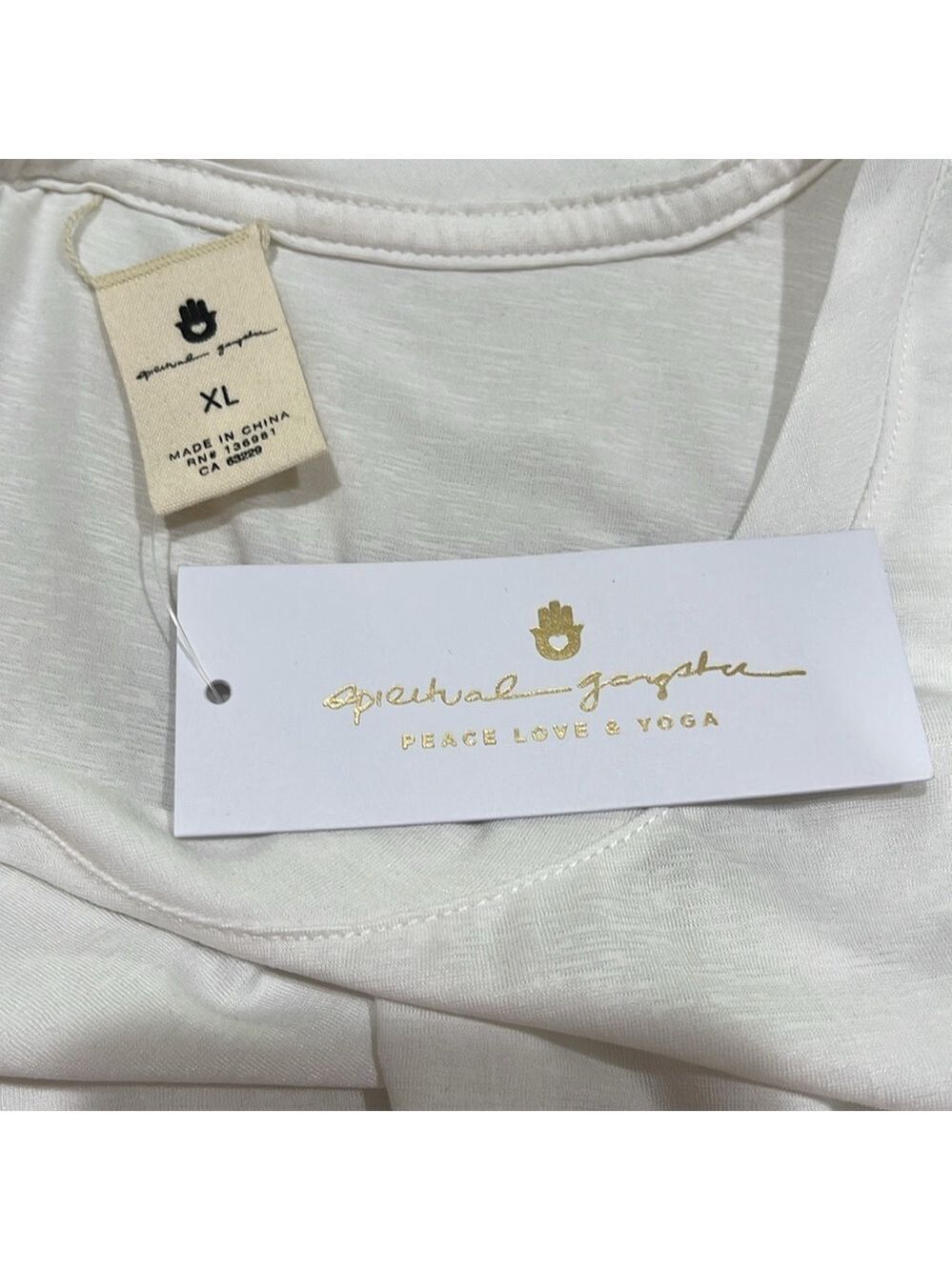 NWT Spiritual Gangster AMOUR Graphic Muscle Tank White SZ XL - Picture 7 of 10